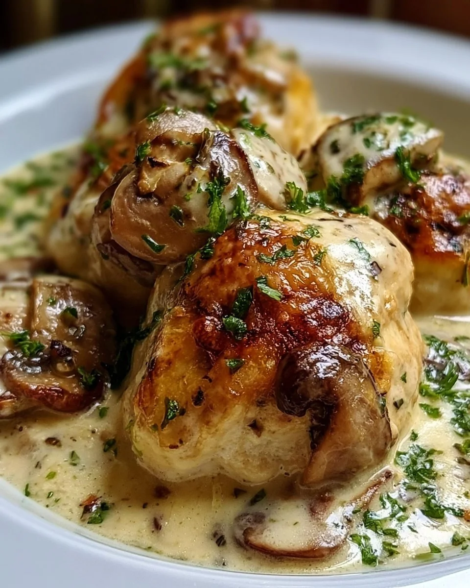 Creamy Mushroom Chicken Meatballs Recipe
