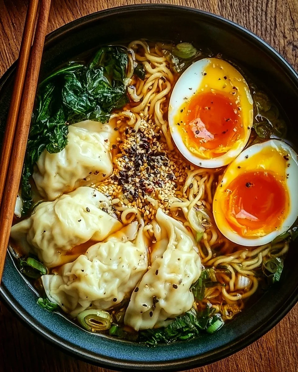 Dumplings in a Ramen Bowl