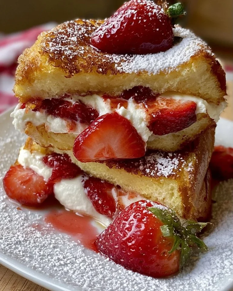 Pan-fried strawberry cheesecake sandwiches with fresh strawberries and cream cheese filling.