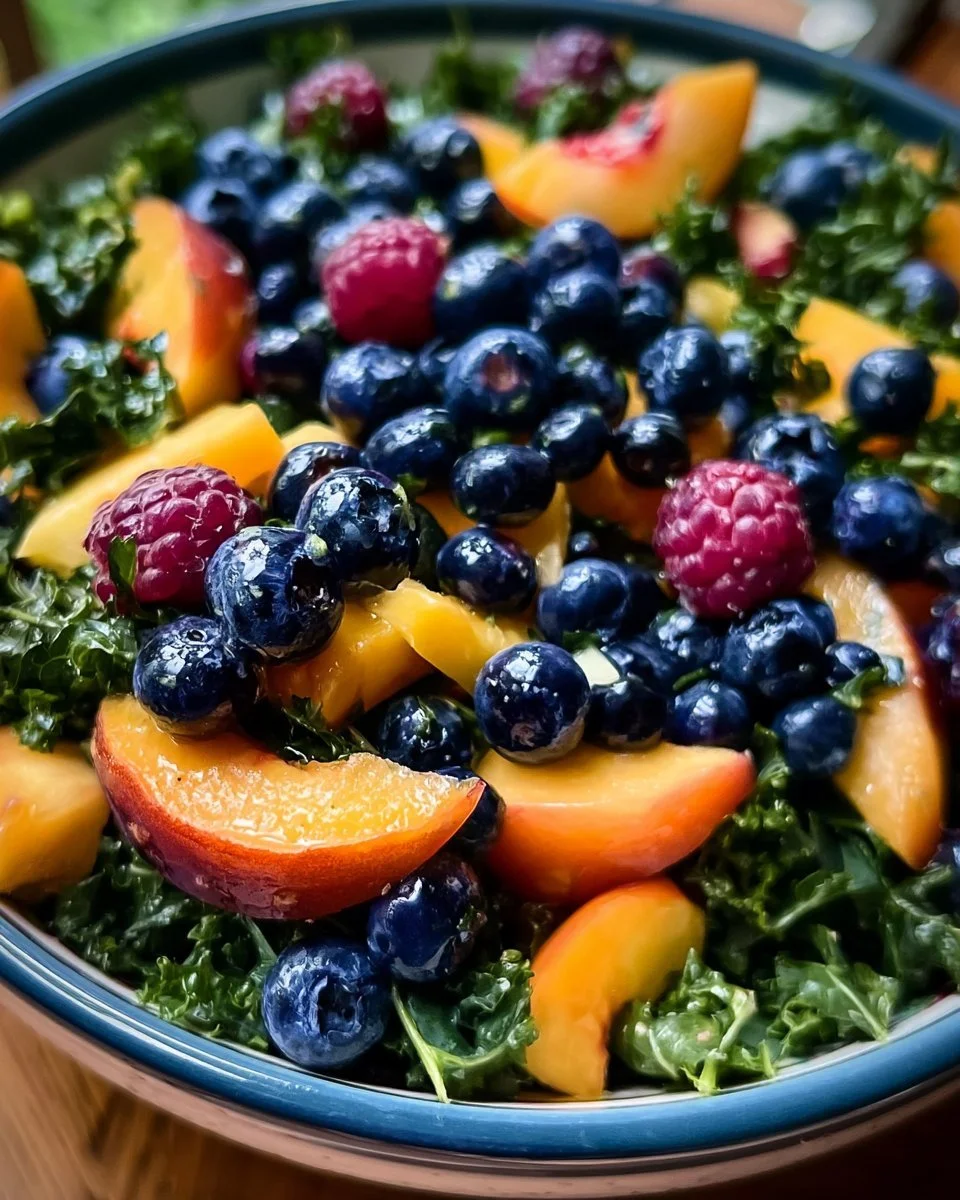 Peach Blueberry Kale Salad