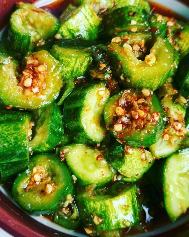 Asian cucumber salad with fresh ingredients and vibrant dressing