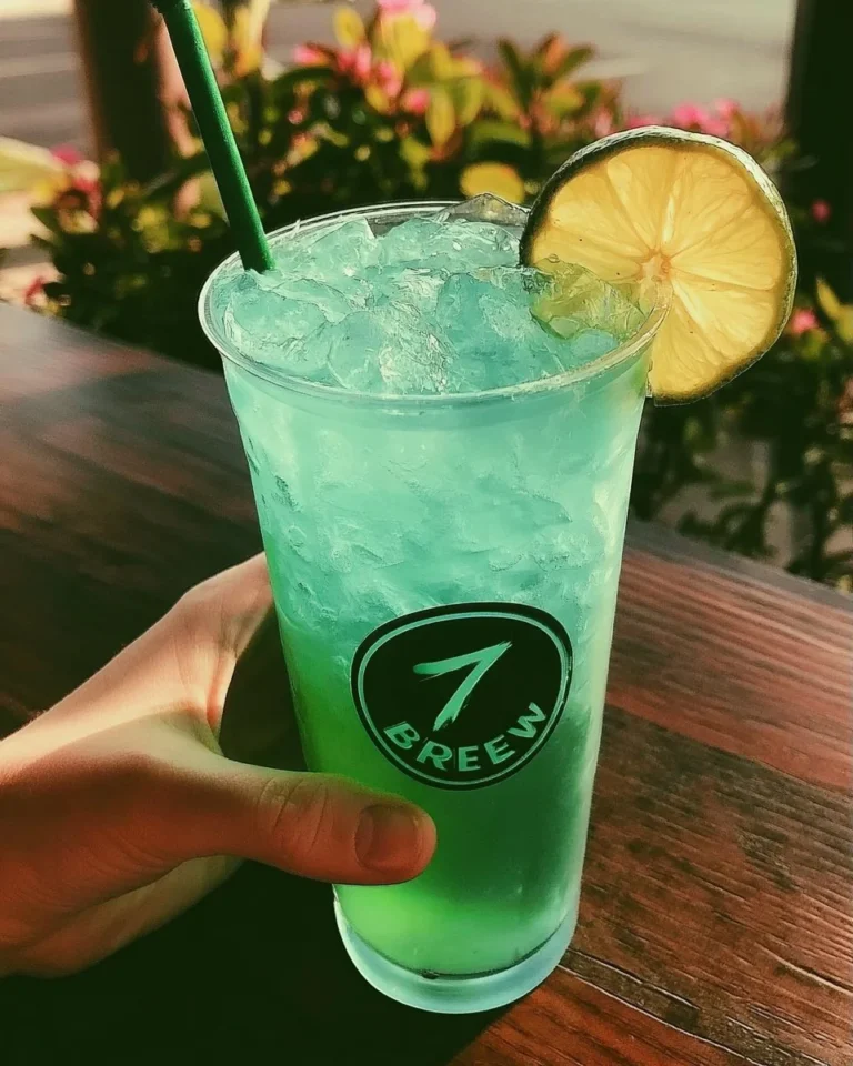 Baja Blast drink inspiration from 7Brew showcasing vibrant colors and refreshing taste.