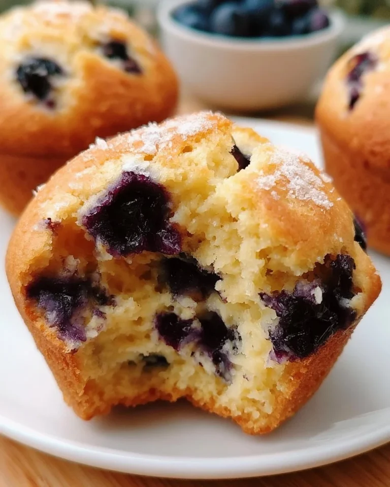 Blueberry Muffins with Cottage Cheese on a wooden table