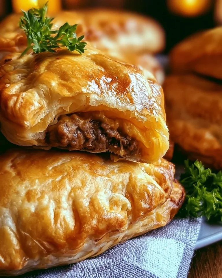 Delicious cheeseburger pockets fresh out of the oven