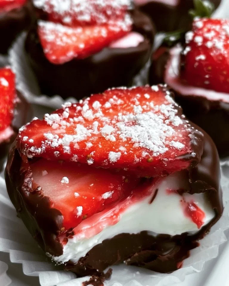 A bowl of chocolate-covered strawberry yogurt bites ready to be enjoyed.