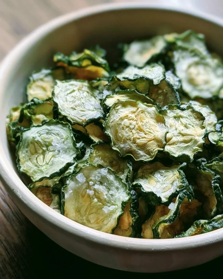 Crispy cucumber chips seasoned with salt and vinegar for a delicious snack.