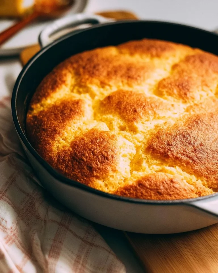 Slice of easy cornbread on a plate with butter melting on top