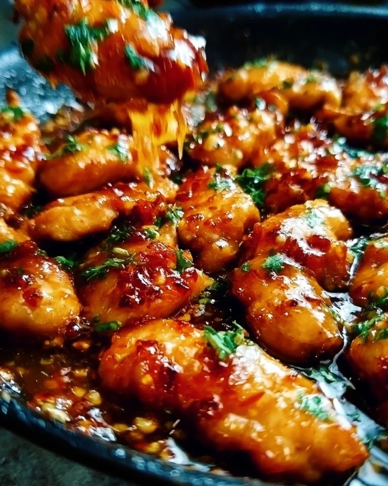 Delicious honey garlic chicken served with vegetables on a plate.