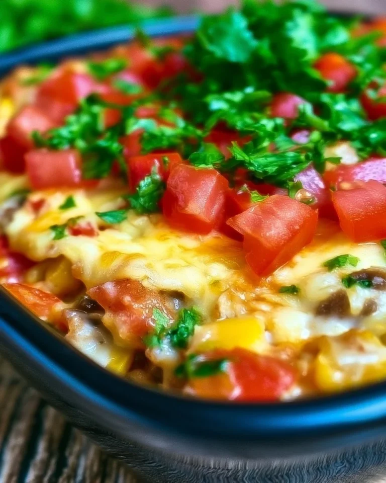 Delicious easy Mexican lasagna baked with layers of cheese and spices