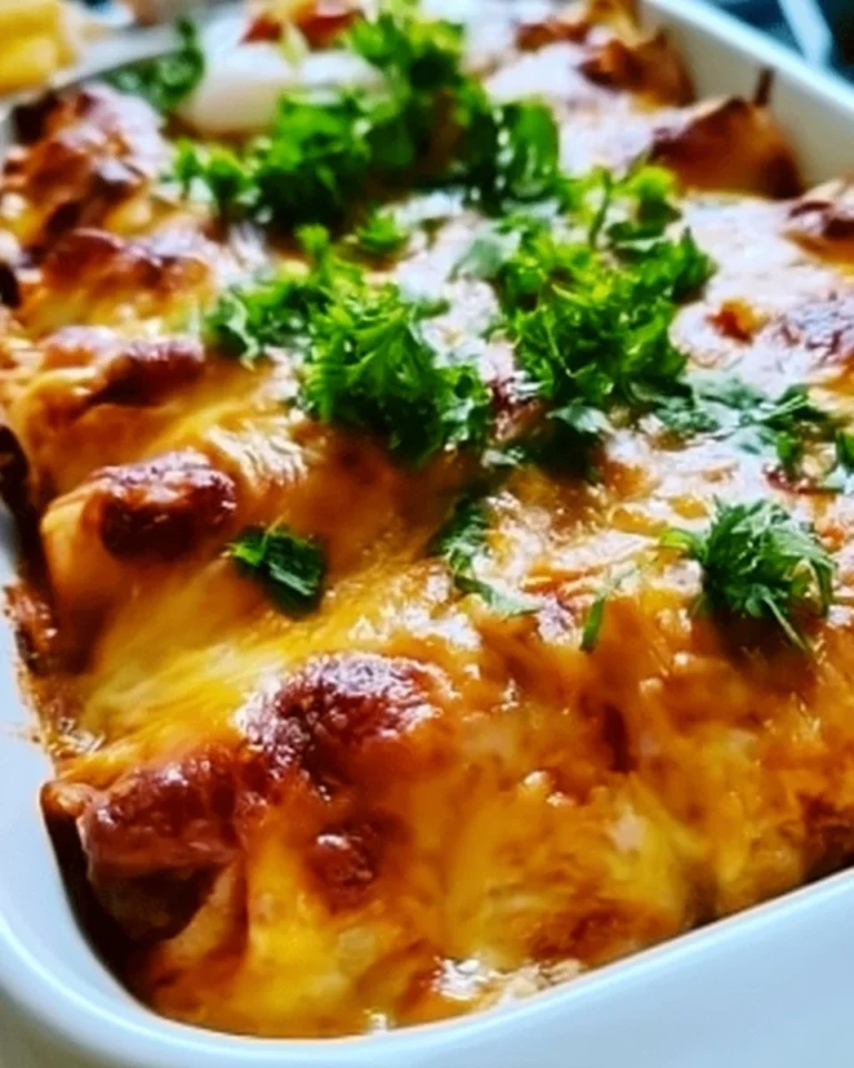 Delicious ground beef enchiladas topped with cheese ready to be served.