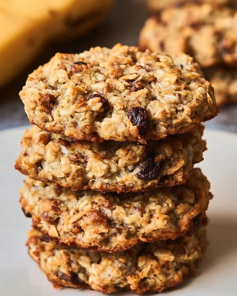 Healthy breakfast cookies made with bananas and oats on a plate