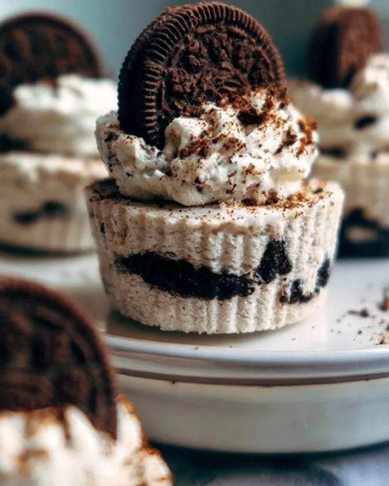 Healthy no-bake Oreo cheesecake bites on a plate