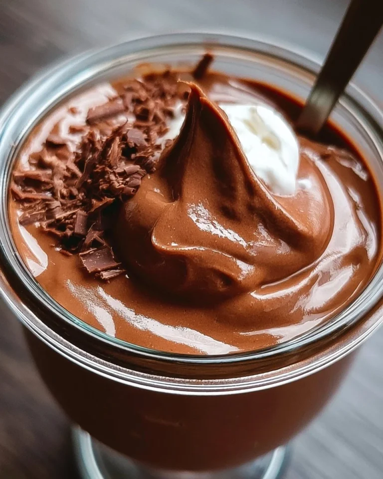 Delicious high-protein chocolate pudding served in a bowl
