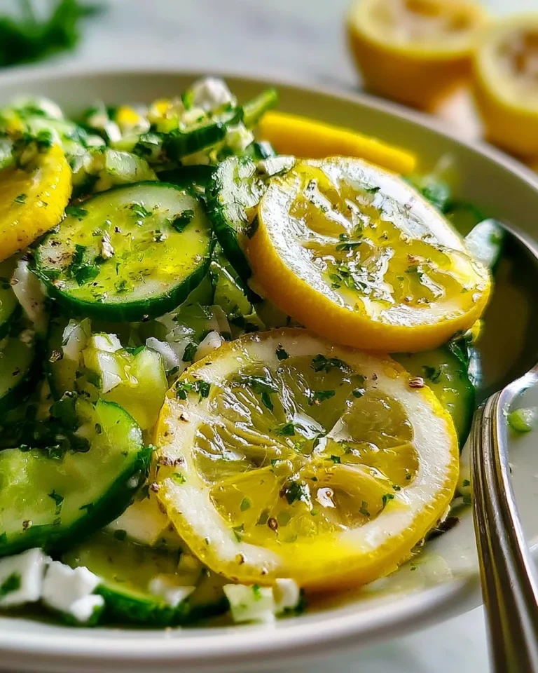 Fresh Mediterranean Lemon Cucumber Salad with vibrant flavors and healthy ingredients