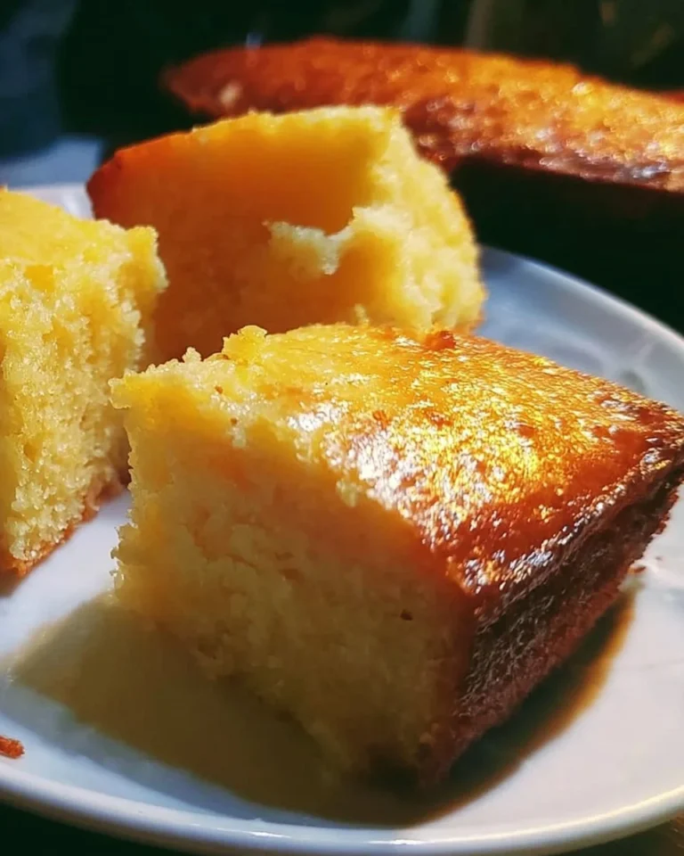 Moist Jiffy Cornbread fresh out of the oven, golden and fluffy.