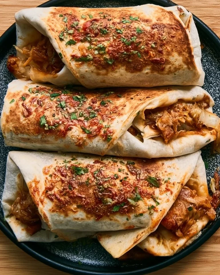 Delicious pulled chicken burritos served with fresh toppings