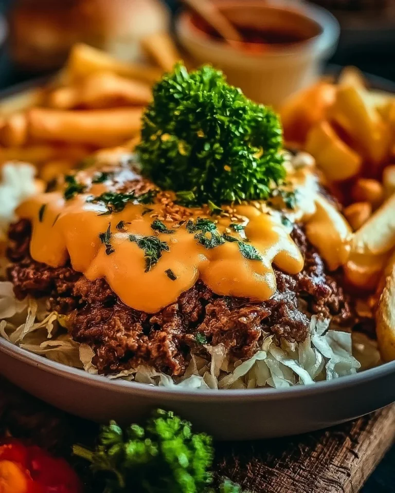 Delicious Smash Burger Bowl with fresh ingredients and savory toppings