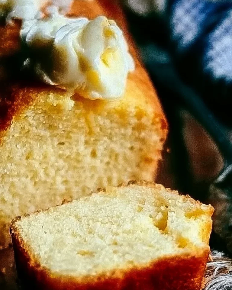 Homemade Sour Cream Cornbread from a simple Amish recipe.