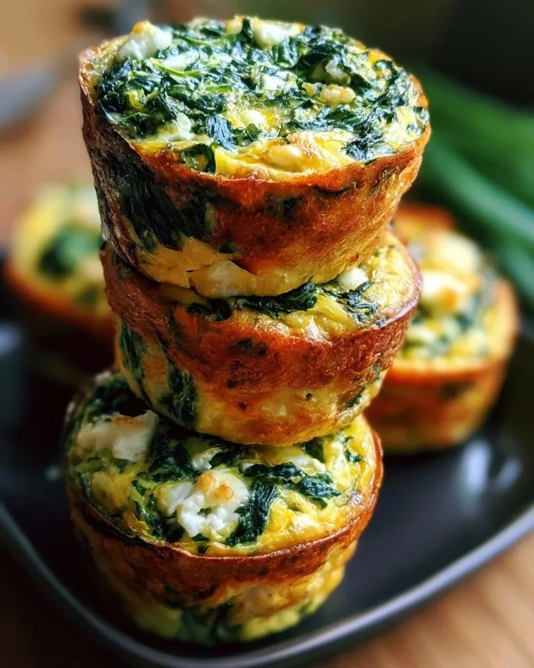 Spinach and feta egg muffins baked for a healthy breakfast option