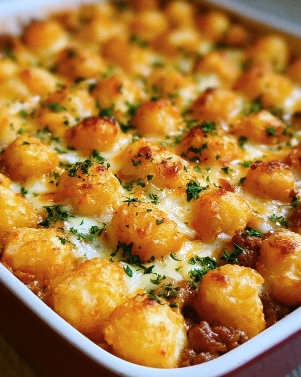 Tater Tot Casserole with Ground Beef