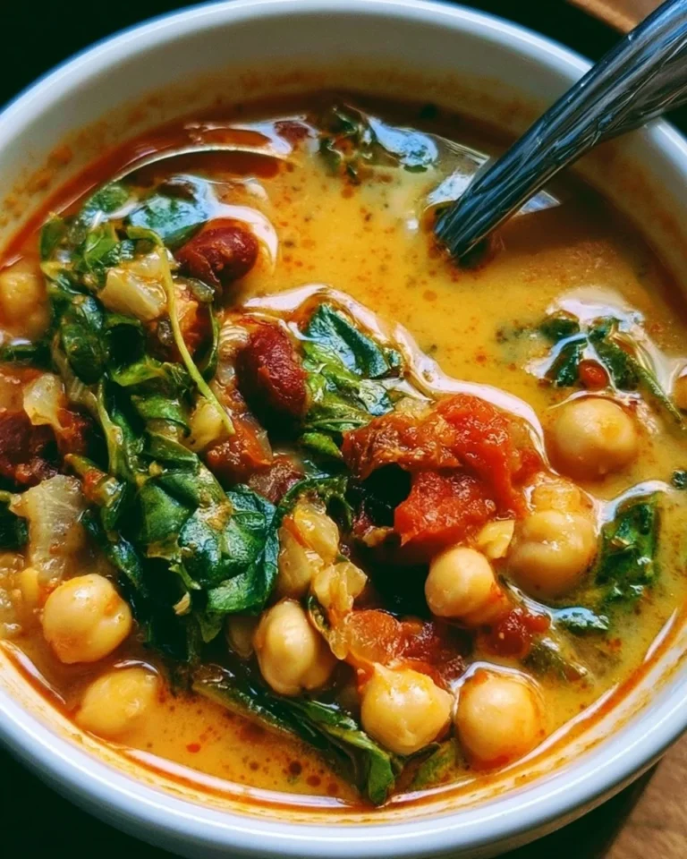 Delicious bowl of Tuscan chickpea soup with fresh herbs and vegetables