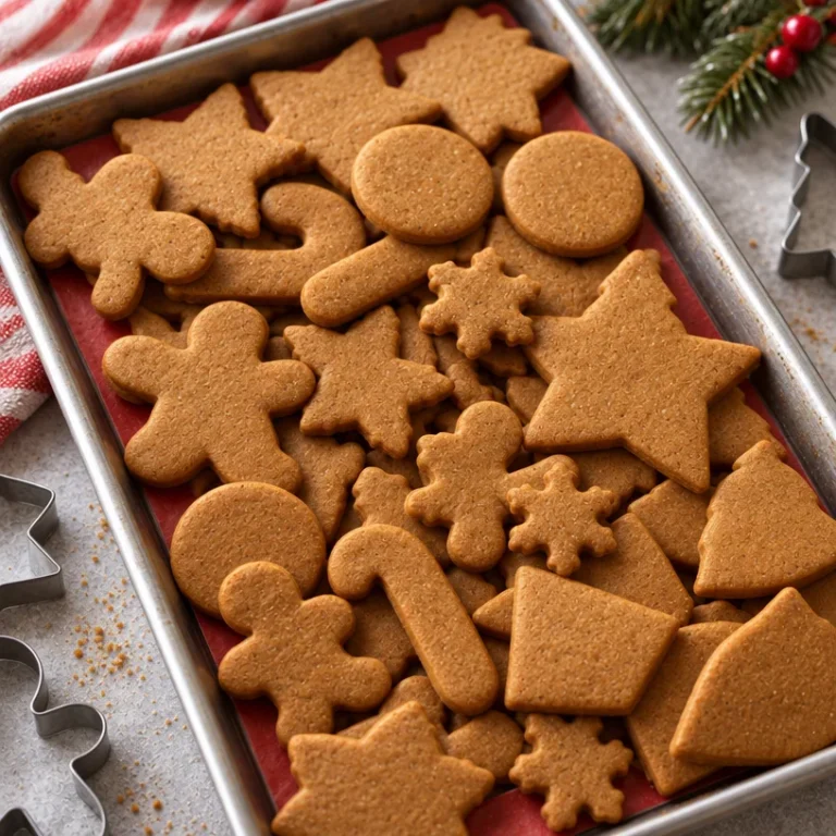 Plate of easy no-spread gingerbread cookies decorated with icing