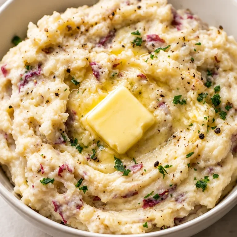 Delicious creamy roasted garlic mashed potatoes served in a bowl